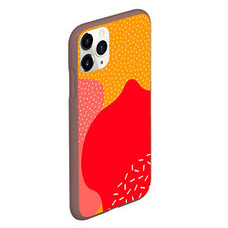 Чехол iPhone 11 Pro матовый Разноцветные кляксы, цвет: 3D-коричневый — фото 2