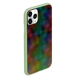 Чехол iPhone 11 Pro матовый Неоновый сетчатый узор, цвет: 3D-салатовый — фото 2