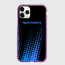 Чехол iPhone 11 Pro матовый Iron Maiden - neon, цвет: 3D-фиолетовый