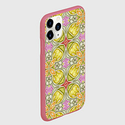 Чехол iPhone 11 Pro матовый Стеклянный разноцветный калейдоскоп, цвет: 3D-малиновый — фото 2