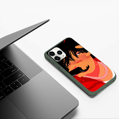 Чехол iPhone 11 Pro матовый BTS JK ON / 3D-Темно-зеленый – фото 3
