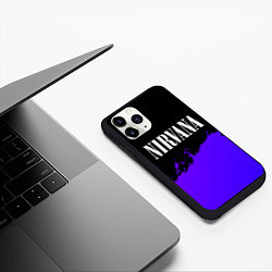 Чехол iPhone 11 Pro матовый Nirvana purple grunge, цвет: 3D-черный — фото 2