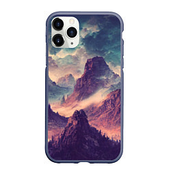 Чехол iPhone 11 Pro матовый В горах Вечерний пейзаж, цвет: 3D-серый