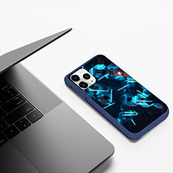 Чехол iPhone 11 Pro матовый Неоновая змейка, цвет: 3D-тёмно-синий — фото 2