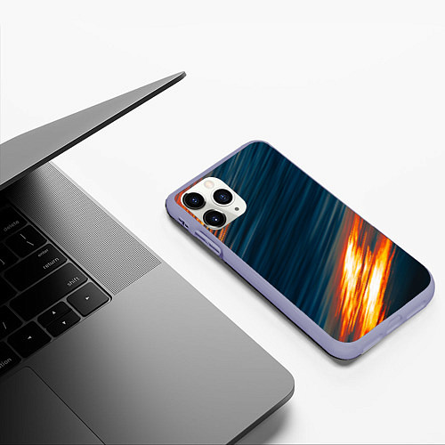 Чехол iPhone 11 Pro матовый Раскаленная гладь / 3D-Светло-сиреневый – фото 3