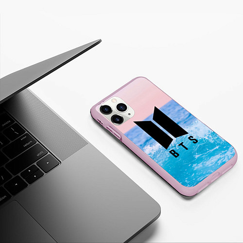 Чехол iPhone 11 Pro матовый BTS Sea / 3D-Розовый – фото 3