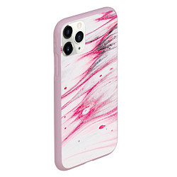 Чехол iPhone 11 Pro матовый Красные разводы, цвет: 3D-розовый — фото 2