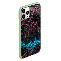 Чехол iPhone 11 Pro матовый Красочные растекания, цвет: 3D-салатовый — фото 2