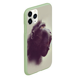 Чехол iPhone 11 Pro матовый Удивленная обезьяна, цвет: 3D-салатовый — фото 2