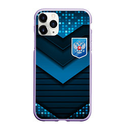 Чехол iPhone 11 Pro матовый Russia abstract blue, цвет: 3D-светло-сиреневый