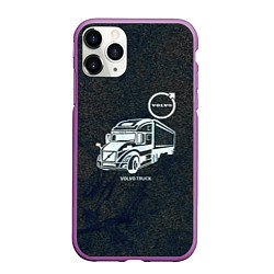 Чехол iPhone 11 Pro матовый Вольво грузовик, цвет: 3D-фиолетовый