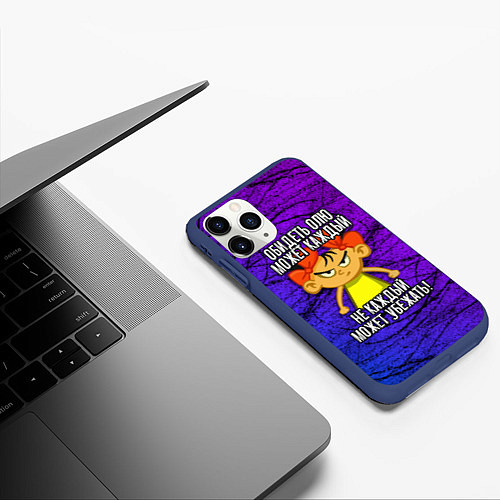 Чехол iPhone 11 Pro матовый Обидеть Олю может каждый, не каждый может убежать / 3D-Тёмно-синий – фото 3