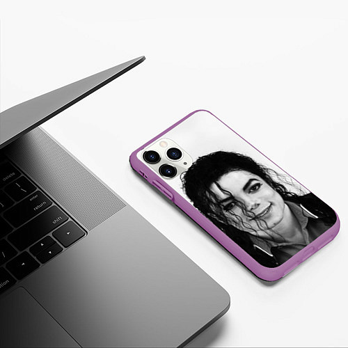 Чехол iPhone 11 Pro матовый Майкл Джексон Фото / 3D-Фиолетовый – фото 3
