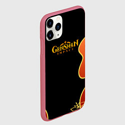 Чехол iPhone 11 Pro матовый Кимоно Кадзухи - осенняя листва, цвет: 3D-малиновый — фото 2