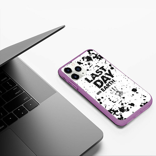 Чехол iPhone 11 Pro матовый The last of us - краска / 3D-Фиолетовый – фото 3
