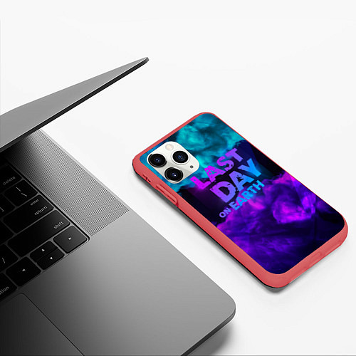 Чехол iPhone 11 Pro матовый The last of us - абстракция неон / 3D-Красный – фото 3
