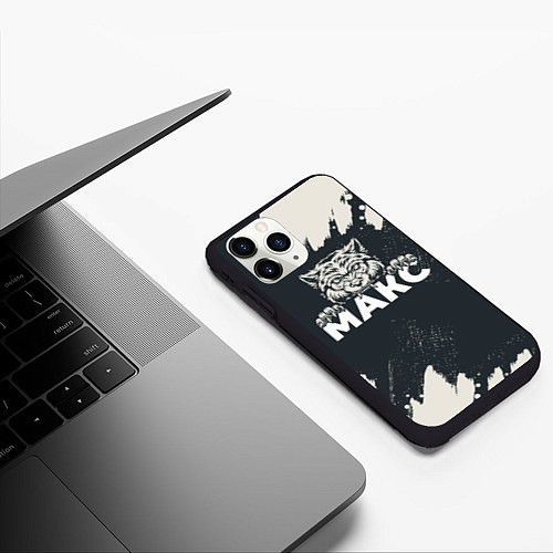 Чехол iPhone 11 Pro матовый Макс зубастый волк / 3D-Черный – фото 3