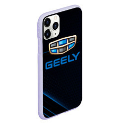 Чехол iPhone 11 Pro матовый Geely Абстракция карбон, цвет: 3D-светло-сиреневый — фото 2