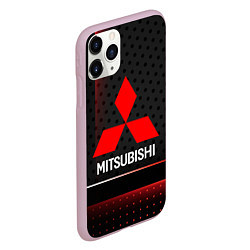 Чехол iPhone 11 Pro матовый Mitsubishi Абстракция карбон, цвет: 3D-розовый — фото 2