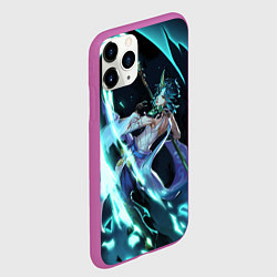 Чехол iPhone 11 Pro матовый Сяо - Взрыв стихий : Геншин импакт, цвет: 3D-фиолетовый — фото 2