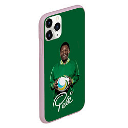 Чехол iPhone 11 Pro матовый Пеле PELE легенда футбола, цвет: 3D-розовый — фото 2