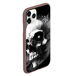 Чехол iPhone 11 Pro матовый Туманный череп - рисунок карандашом, цвет: 3D-коричневый — фото 2