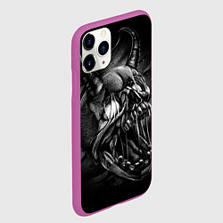 Чехол iPhone 11 Pro матовый Череп Демона - рисунок карандашом, цвет: 3D-фиолетовый — фото 2