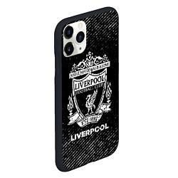 Чехол iPhone 11 Pro матовый Liverpool с потертостями на темном фоне, цвет: 3D-черный — фото 2