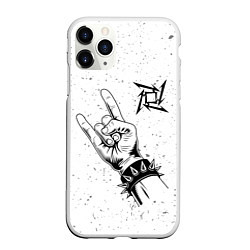 Чехол iPhone 11 Pro матовый Metallica и рок символ, цвет: 3D-белый