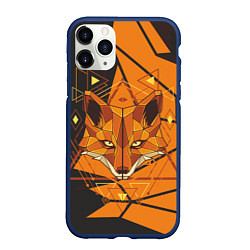 Чехол iPhone 11 Pro матовый Голова лисы в мозаике, цвет: 3D-тёмно-синий