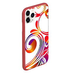 Чехол iPhone 11 Pro матовый Узор на белом фоне, цвет: 3D-красный — фото 2