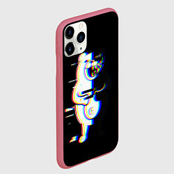 Чехол iPhone 11 Pro матовый Danganronpa monokuma glitch, цвет: 3D-малиновый — фото 2