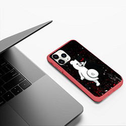 Чехол iPhone 11 Pro матовый Monokuma paint, цвет: 3D-красный — фото 2