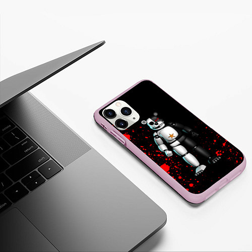 Чехол iPhone 11 Pro матовый Monokuma and Five Nights at Freddys / 3D-Розовый – фото 3