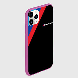 Чехол iPhone 11 Pro матовый BMW Motosport - Три линии, цвет: 3D-фиолетовый — фото 2