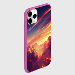 Чехол iPhone 11 Pro матовый Закатное солнце в облаках, цвет: 3D-фиолетовый — фото 2