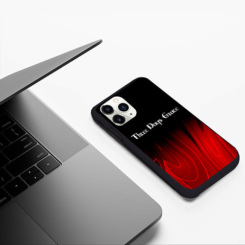 Чехол iPhone 11 Pro матовый Three Days Grace red plasma / 3D-Черный – фото 3