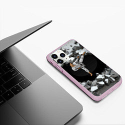 Чехол iPhone 11 Pro матовый Боевые искусства - каратист, цвет: 3D-розовый — фото 2