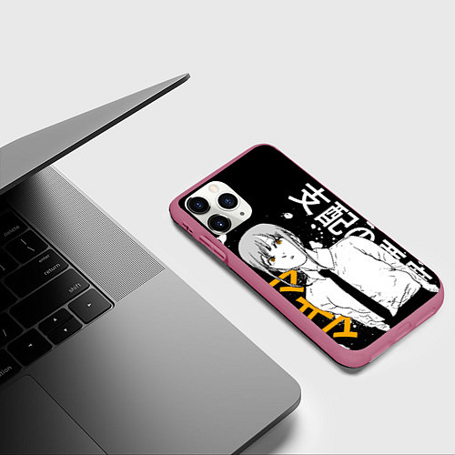 Чехол iPhone 11 Pro матовый Демон контроля - Человек-бензопила - Макима / 3D-Малиновый – фото 3