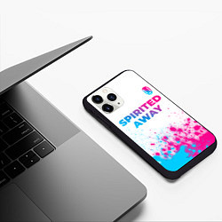 Чехол iPhone 11 Pro матовый Spirited Away neon gradient style: символ сверху, цвет: 3D-черный — фото 2