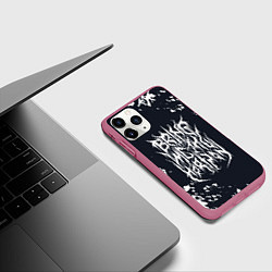 Чехол iPhone 11 Pro матовый Bring Me the Horizon краска, цвет: 3D-малиновый — фото 2