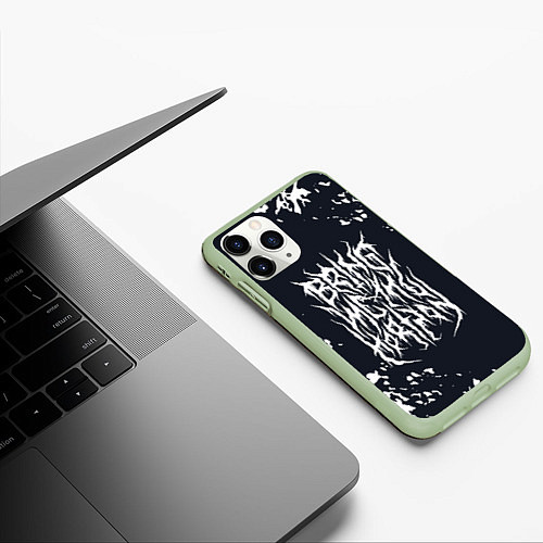 Чехол iPhone 11 Pro матовый Bring Me the Horizon краска / 3D-Салатовый – фото 3