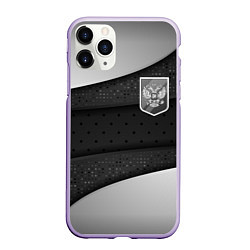 Чехол iPhone 11 Pro матовый Черно-белый герб России
