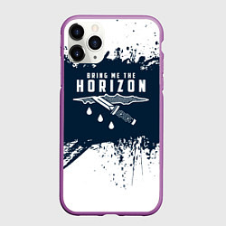 Чехол iPhone 11 Pro матовый Bring Me the Horizon рана, цвет: 3D-фиолетовый