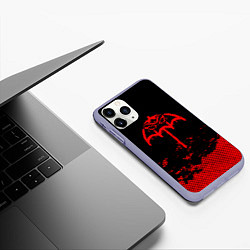 Чехол iPhone 11 Pro матовый Bring Me the Horizon красный фонтик, цвет: 3D-светло-сиреневый — фото 2