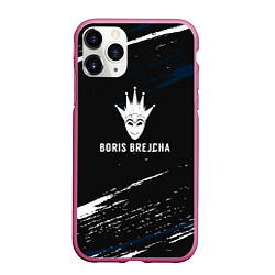 Чехол iPhone 11 Pro матовый Boris Brejcha в маске краска, цвет: 3D-малиновый