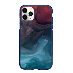 Чехол iPhone 11 Pro матовый Розовый и синий дым во тьме, цвет: 3D-тёмно-синий