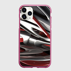 Чехол iPhone 11 Pro матовый Блестящие фигуры, цвет: 3D-малиновый