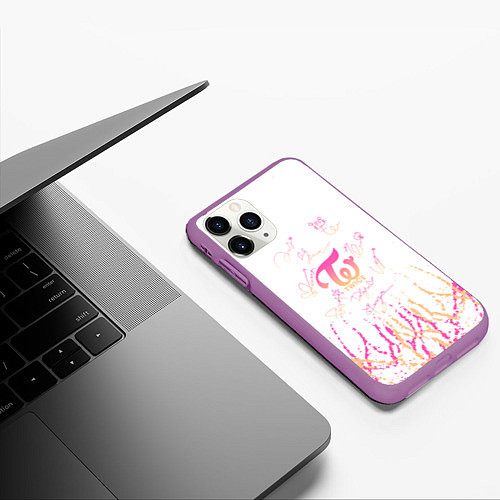 Чехол iPhone 11 Pro матовый Twice градиент / 3D-Фиолетовый – фото 3