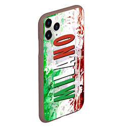 Чехол iPhone 11 Pro матовый Флаг Италии - кляксы, цвет: 3D-коричневый — фото 2
